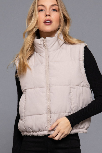 Reversible Faux Fur Padded Vest