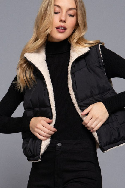 Reversible Faux Fur Padded Vest